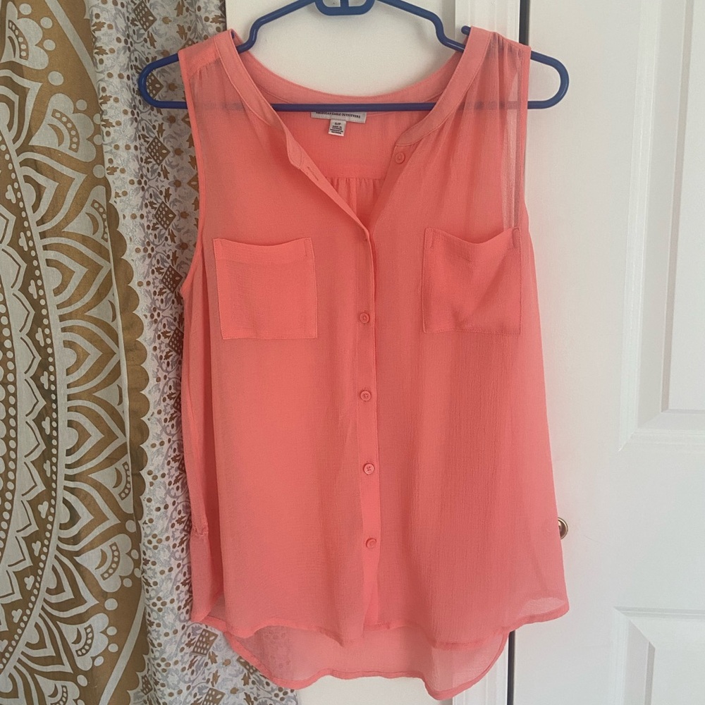 Pink button down American Eagle blouse size small